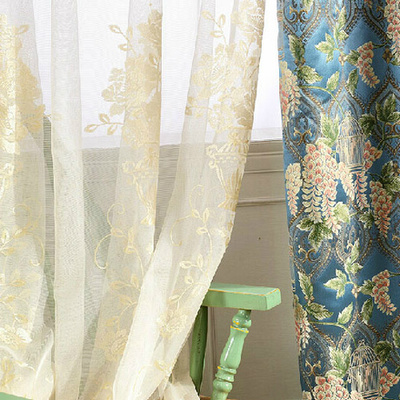 金蟬布藝窗簾鳥語(yǔ)花香